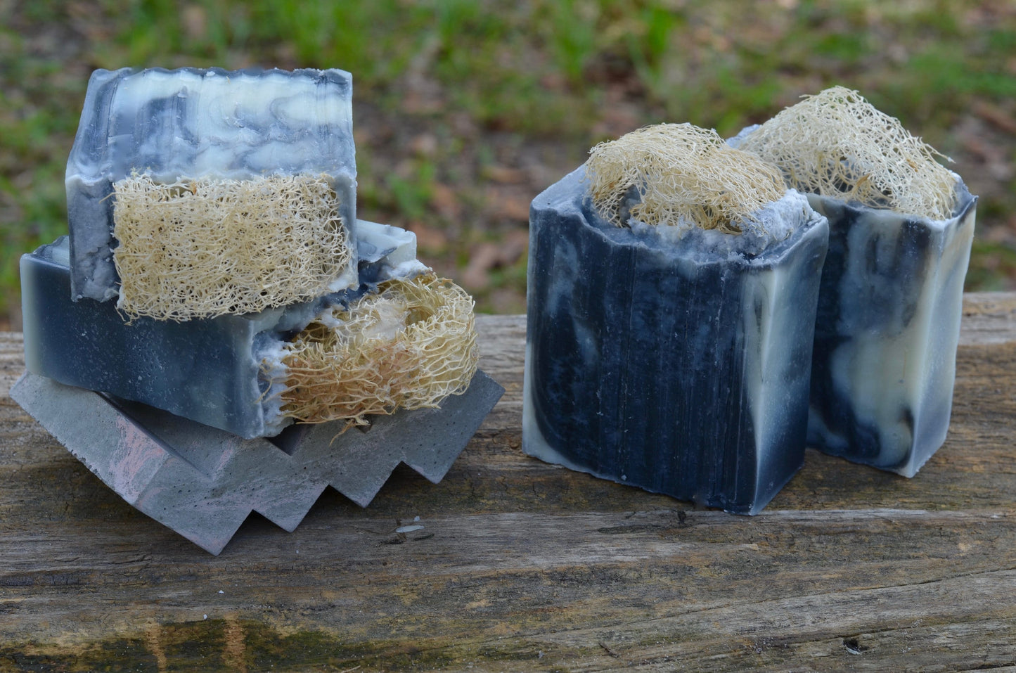 Ginger and White Tea bar soap with Luffa